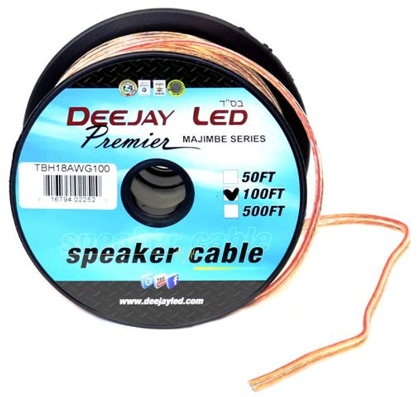 DEEJAY LED TBH18AWG100 - 100-Foot 2-Conductor 18 Gauge Stranded Speaker Hookup Cable