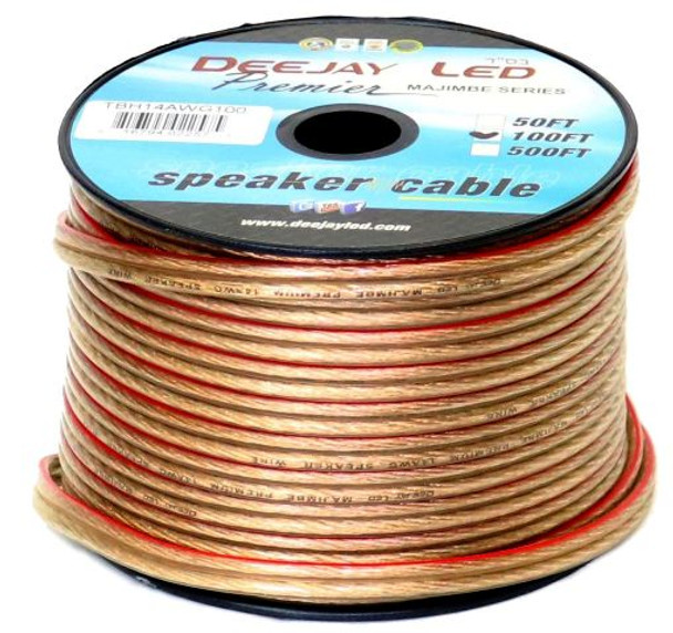 DEEJAY LED TBH14AWG100 - 100-Foot 2-Conductor 14 Gauge Stranded Speaker Hookup Cable