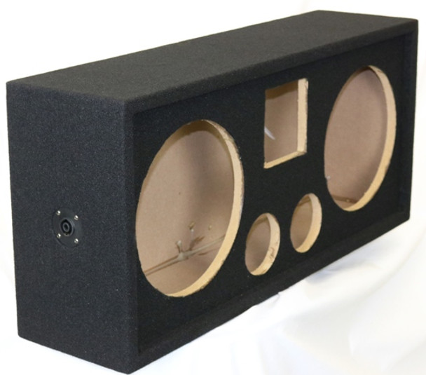 DEEJAY LED 2X10HORN2TW - Chuchera Holds Two 10-in Woofers plus One Horn Plus Two Tweeters Empty Car Speaker Box Black