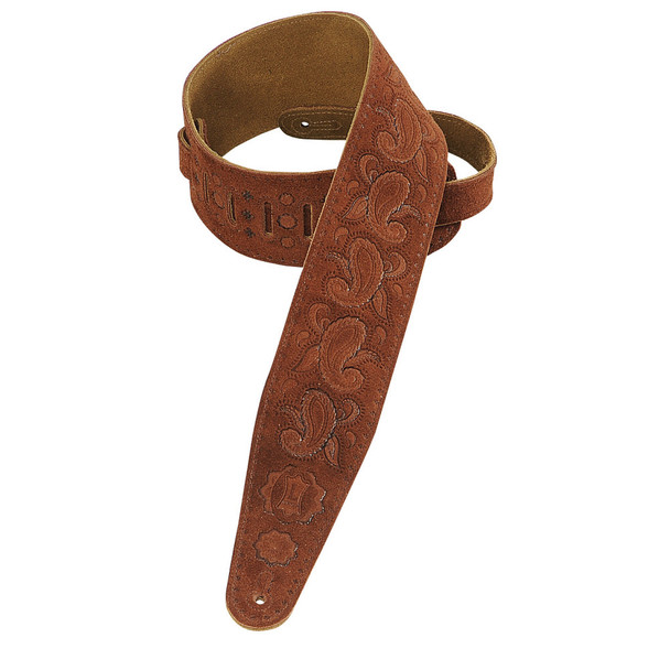 Levy's Leathers PMS44T03-RST -  3" Wide Rust Suede Guitar Strap.