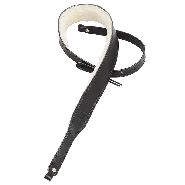 Levy's Leathers PMB42-BLK -  2" Wide Black Veg-tan Leather Banjo Strap.