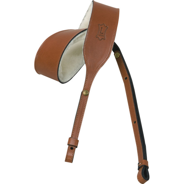 Levy's Leathers PMB32-WAL -  2" Wide Walnut Veg-tan Leather Banjo Strap.