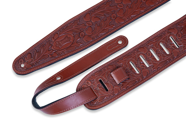 Levy's Leathers PM44T01-WAL -  3" Wide Walnut Veg-tan Leather Guitar Strap.
