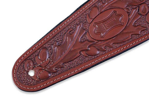 Levy's Leathers PM44T01-WAL -  3" Wide Walnut Veg-tan Leather Guitar Strap.