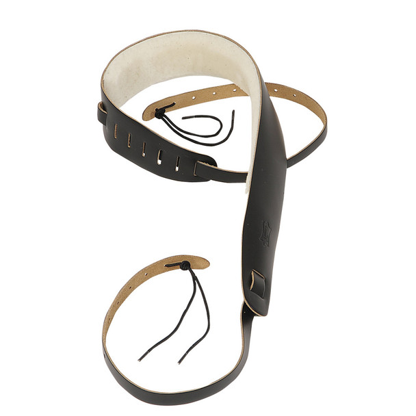 Levy's Leathers PM14-BLK -  2 1/2" Wide Black Genuine Leather Banjo Strap.