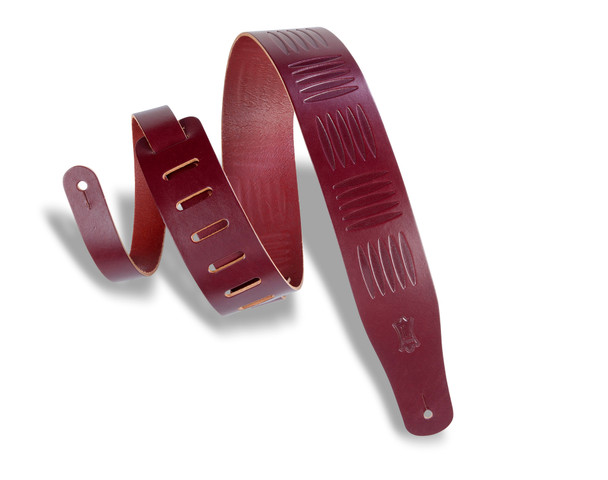 Levy's Leathers MV26TE-BRG - 2 1/2" Wide Burgundy Veg-tan Leather Guitar Strap