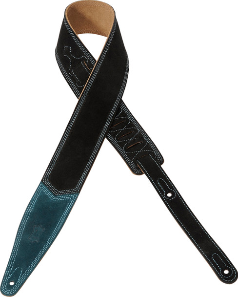 Levy's Leathers MSTT317WH-BLK -  2 1/2" Suede Guitar Strap.