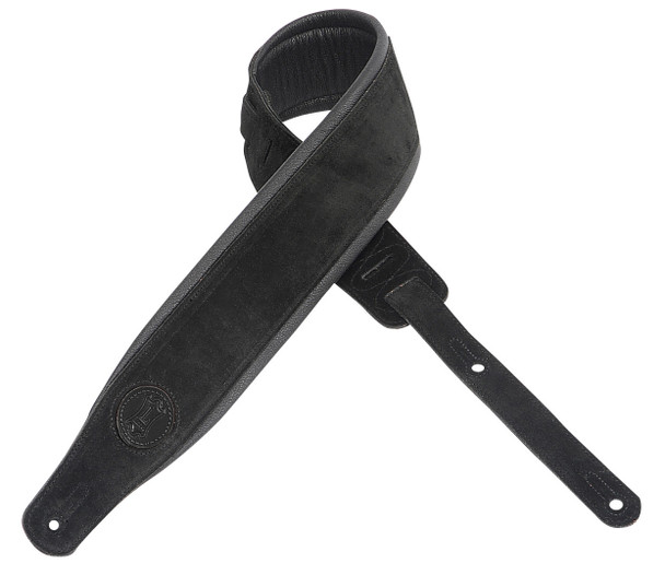 Levy's Leathers MSSB2S-BLK -  3" Wide Black Suede Guitar Strap
