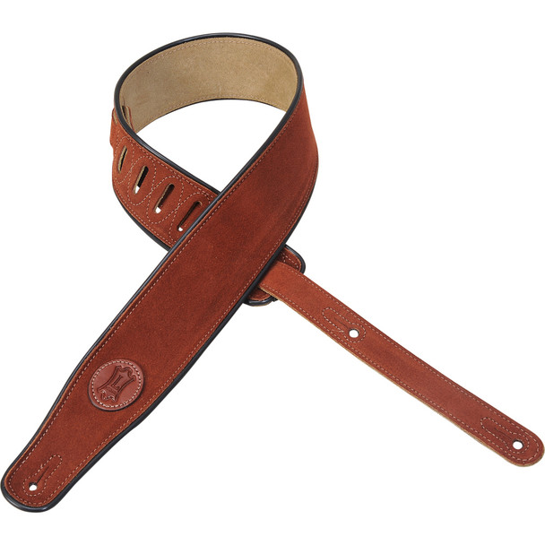 Levy's Leathers MSS3-RST -  2 1/2" Wide Rust Suede Guitar Strap.