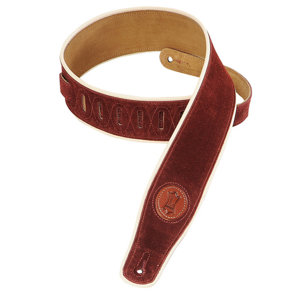 Levy's Leathers MSS3CP-BRG -  2 1/2" Wide Burgundy Suede Guitar Strap.