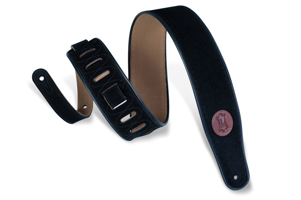 Levy's Leathers MSS3-BLK -  2 1/2" Wide Black Suede Guitar Strap.