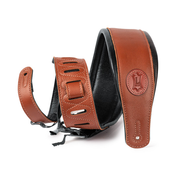 Levy's Leathers MSS2-TAN -  3" Wide Tan Garment Leather Guitar Strap.