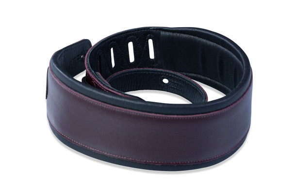 Levy's Leathers MSS2-BRG -  3" Wide Burgundy Garment Leather Guitar Strap.