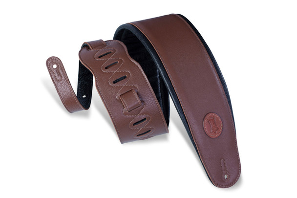 Levy's Leathers MSS2-4-XL-BRN - 4 1/2" Wide Brown Garment Leather Bass Strap