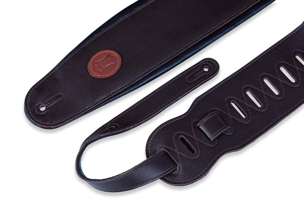 Levy's Leathers MSS2-4-DBR - 4 1/2" Wide Dark Brown Garment Leather Bass Strap
