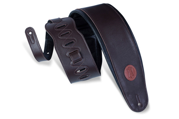 Levy's Leathers MSS2-4-DBR - 4 1/2" Wide Dark Brown Garment Leather Bass Strap