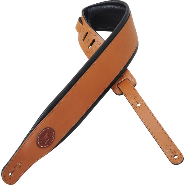 Levy's Leathers MSS1-TAN -  3" Wide Tan Veg-tan Leather Guitar Strap.