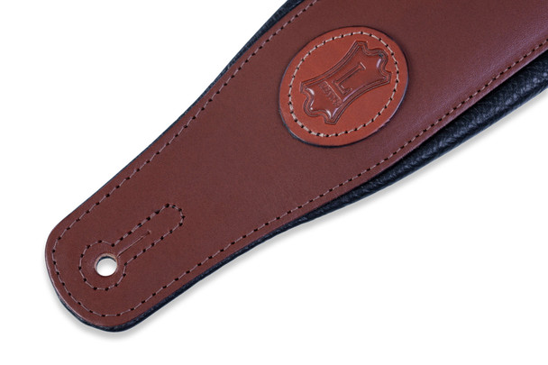 Levy's Leathers MSS1-BRN -  3" Wide Brown Veg-tan Leather Guitar Strap.