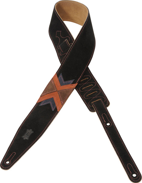 Levy's Leathers MS317LWS-BLK -  2 1/2" Suede Guitar Strap.