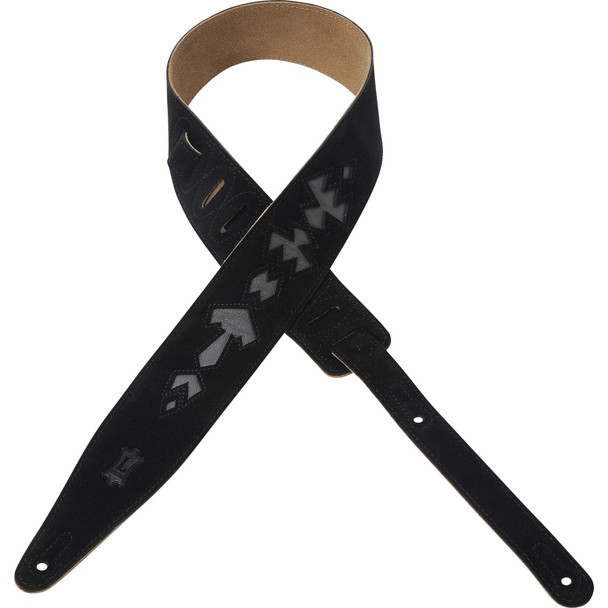 Levy's Leathers MS317JAX-BLK -  2 1/2" Wide Black Suede Guitar Strap.