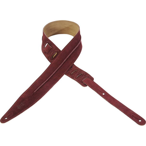 Levy's Leathers MS317HUD-BRG -  2 1/2" Wide Burgundy Suede Guitar Strap.