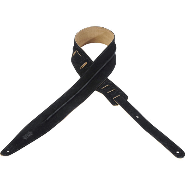 Levy's Leathers MS317HUD-BLK -  2 1/2" Wide Black Suede Guitar Strap.