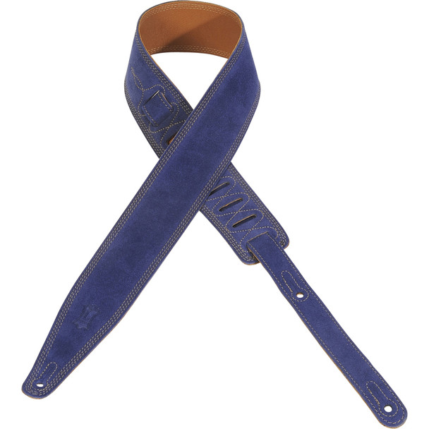 Levy's Leathers MS317EMP-IND -  2 1/2" Wide Indigo Suede Guitar Strap.