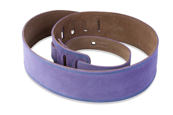 Levy's Leathers MS317AUR-PRP -  2 1/2" Wide Purple Suede Guitar Strap.