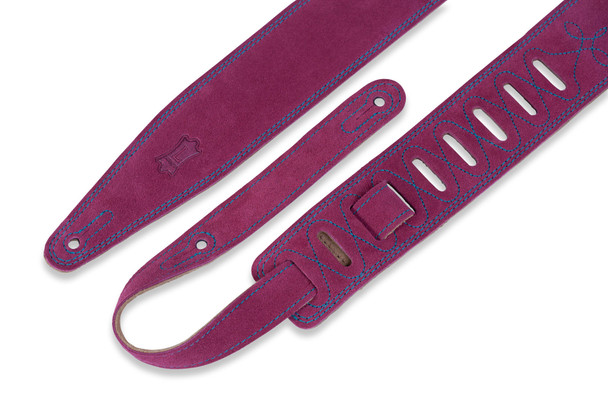 Levy's Leathers MS317AUR-FCA -  2 1/2" Wide Fuchsia Suede Guitar Strap.