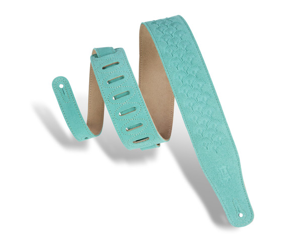 Levy's Leathers MS26DE-SEA - 2 1/2" Wide Seafoam Suede Leather Guitar Straps