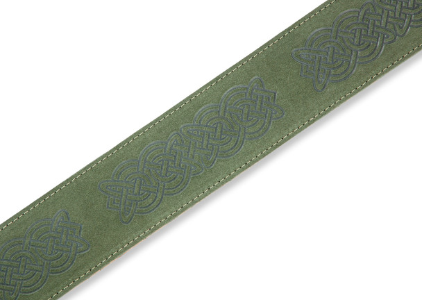 Levy's Leathers MS26CK-GRN - 2 1/2" Wide Green Suede Leather Guitar Straps