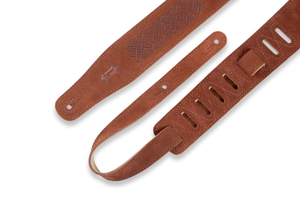 Levy's Leathers MS26CK-BRN - 2 1/2" Wide Brown Suede Leather Guitar Straps