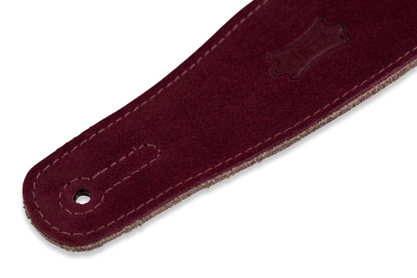 Levy's Leathers MS26-BRG -  2 1/2" Wide Burgundy Suede Guitar Strap.