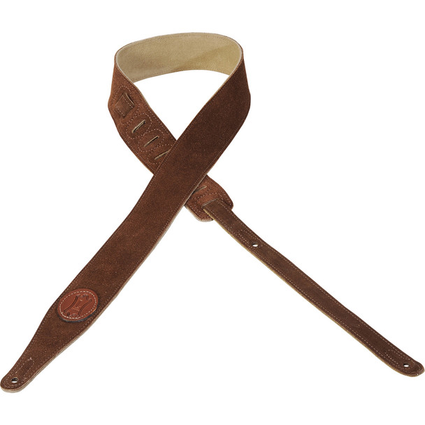 Levy's Leathers MS217-BRN -  2" Wide Brown Suede Guitar Strap.