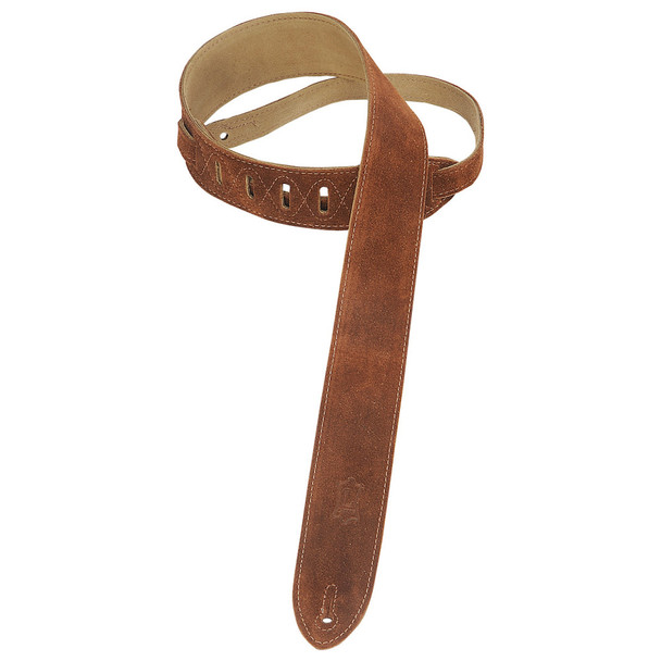 Levy's Leathers MS12-BRN -  2" Wide Brown Suede Guitar Strap.