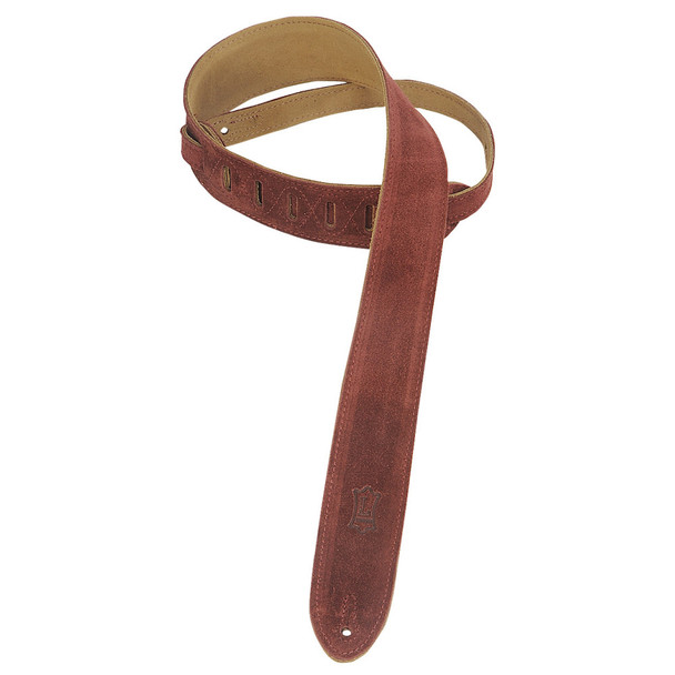 Levy's Leathers MS12-BRG -  2" Wide Burgundy Suede Guitar Strap.