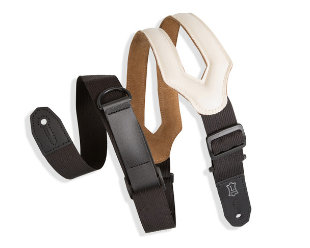 Levy's Leathers MRHSS-CRM - 3 inch Wide Ergonomic RipChord Guitar Strap.