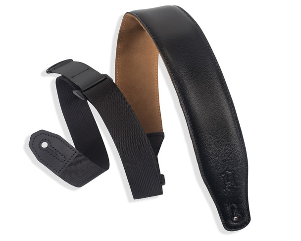Levy's Leathers MRHGS-BLK - 2 1/2 inch Wide Ergonomic RipChord. Guitar Strap.