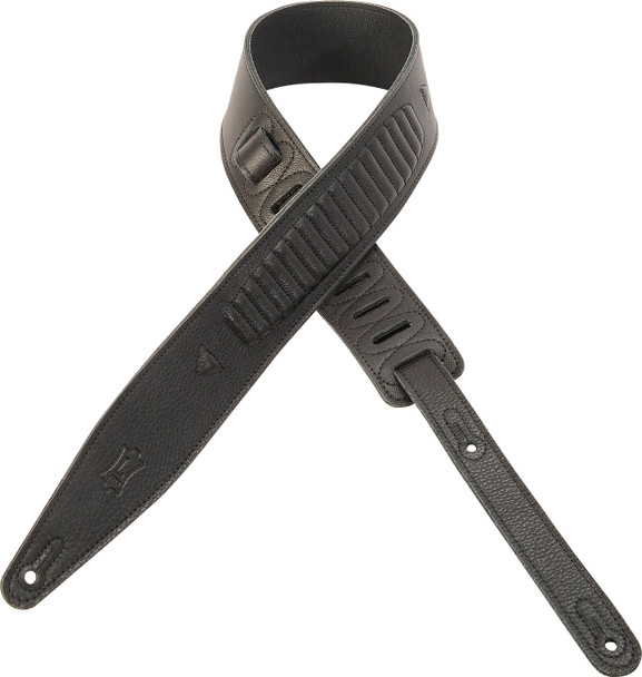 Levy's Leathers MG317MTO-BLK -  2 1/2" Garment Leather Guitar Strap.