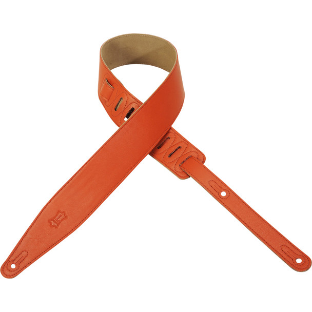 Levy's Leathers MG317LL-ORG -  2 1/2" Wide Orange Garment Leather Guitar Strap.