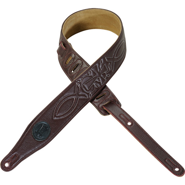 Levy's Leathers MG17JF-BRG - 2 1/2" Wide Burgundy Garment Leather Guitar Strap