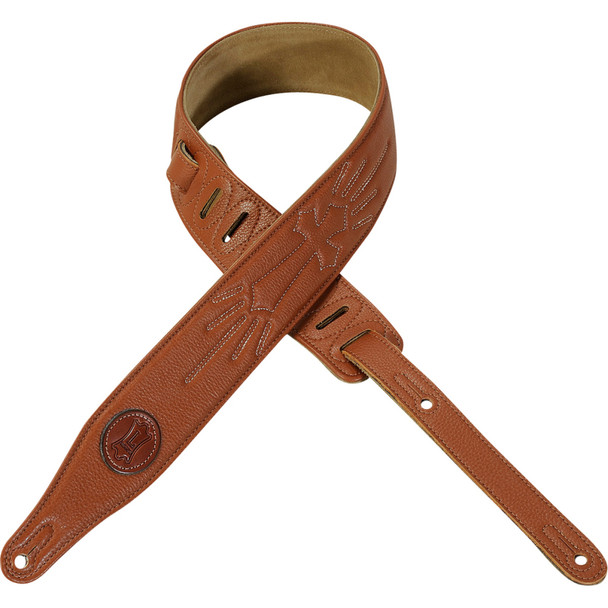 Levy's Leathers MG17CX-TAN -  2 1/2" Wide Tan Garment Leather Guitar Strap.