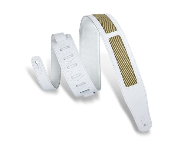 Levy's Leathers MCT26A-WHT - 2 1/2" Wide White Chrome-tan Leather Guitar Strap