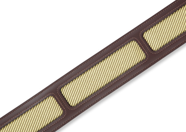 Levy's Leathers MCT26A-DBR - 2.5" Wide Dark Brown Chrome-tan Leather Gtr Strap