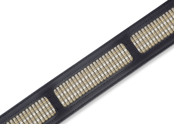 Levy's Leathers MCG26A-BLK_CHA - 2 1/2" Wide Black Chrome-tan Leather Guitar Strap