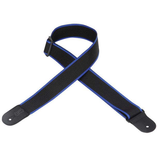 Levy's Leathers M8POLY-BKB - 2" Wide Black And Blue Polypropylene Guitar Strap