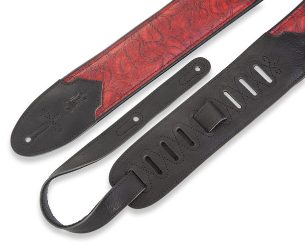 Levy's Leathers M4WP-003 - 3" Wide Embossed Leather Guitar Strap