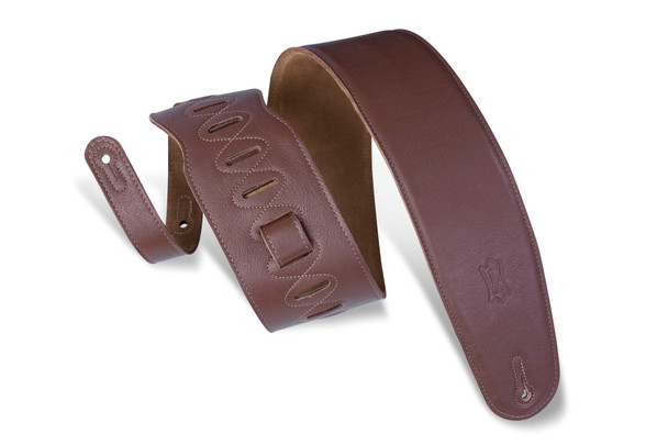 Levy's Leathers M4GF-BRN - 3 1/2" Wide Brown Garment Leather Bass Strap