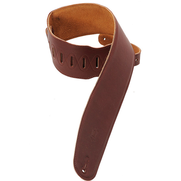 Levy's Leathers M4GF-BRG - 3 1/2" Wide Burgundy Garment Leather Bass Strap