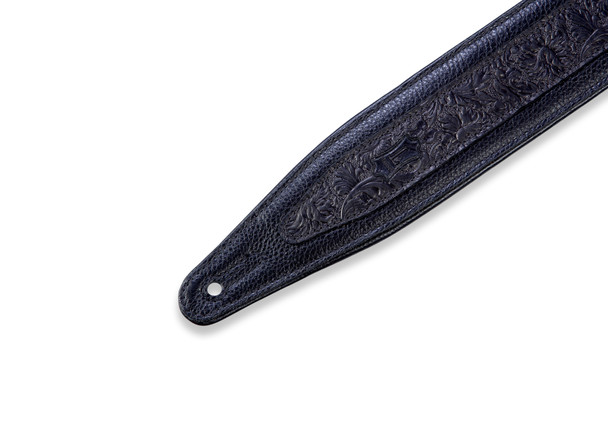Levy's Leathers M317FG-BLK - 2 1/2" Wide Black Garment Leather Guitar Strap